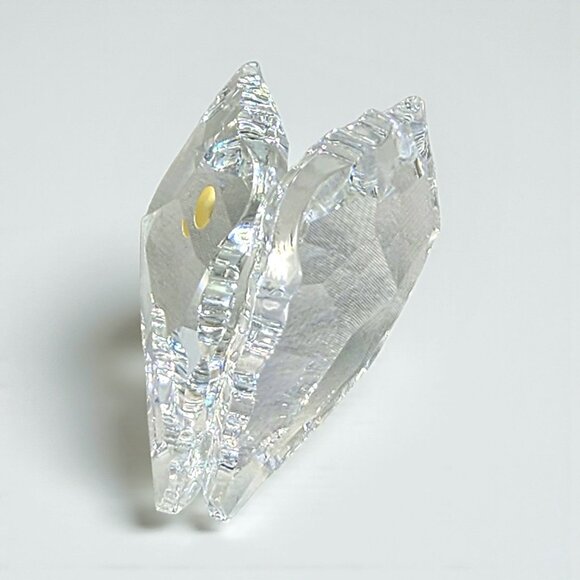 Crystal Clam Shell with Pearl Figurine Clear Glass Small Vintage Keepsake Decor - Picture 6 of 6